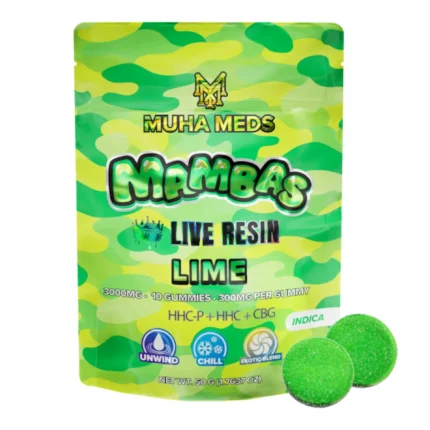 Muha Meds – 3000mg Live Resin THC Gummies Australia – Lime